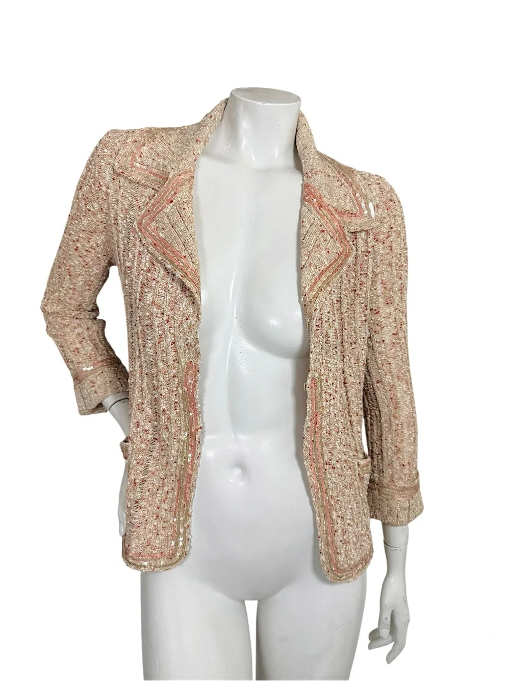 Chanel 06P Spring 2006 Sequin Belted Knit Cardigan Jacket